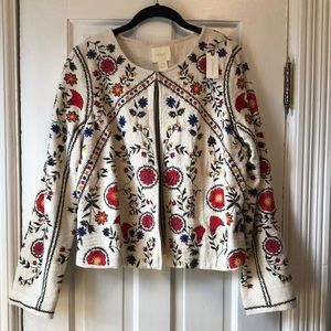 Anthropologie Maeve embroidered jacket